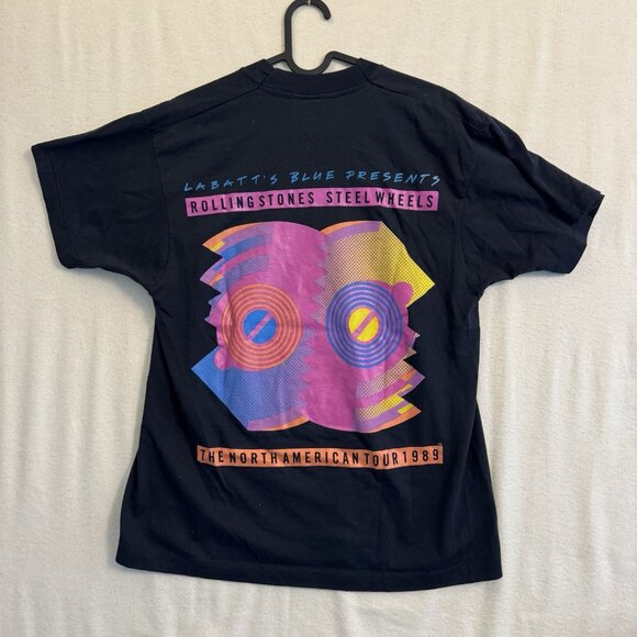 Vintage The Rolling Stones Steel Wheels North American Tour T-Shirt 1989 Size L - Picture 7 of 7